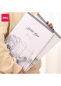 Sổ phác thảo 100gsm 40 trang lò xo kép nhiều kích cỡ Deli - Sketchnote - 1 quyển - 73627 / 73628 / 73633