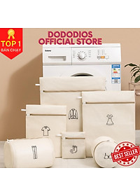 Combo 6 túi giặt 3 lớp bảo vệ quần áo, đồ lót dùng cho máy giặt chính hãng Dododios
