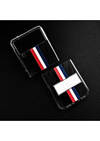 Ốp lưng chống sốc trong suốt cho Samsung Galaxy Z Flip 3 hiệu Likgus Thom Brow (chất liệu cao cấp, thiết kế thời trang họa tiết 3 sọc màu) - hàng nhập khẩu