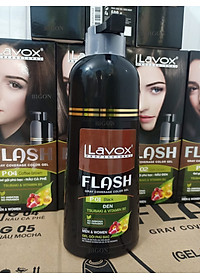 (Đen Tự Nhiên) Dầu Gội Nhuộm Tóc Đen Phủ Bạc Thảo Dược Siêu Dưỡng LAVOX FLASH 500ml - P01