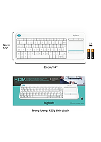 Bàn Phím Không Dây Logitech K400 PLUS - Hàng Chính Hãng