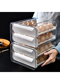 Khay Đựng Trứng 2 Tầng 32 Ô Kéo Rút Thông Minh Chất Liệu Nhựa PP Siêu Bền Phong Cách Nhật Bản Hộp Bảo Quản Trứng Tiện Lợi Cho Gia Đìnhh