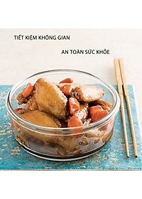 Bộ 5 hộp thủy tinh hộp đựng cơm trữ thức ăn thực phẩm trong tủ lạnh chịu nhiệt COBA'COOK 400ml- CCR45