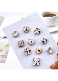 Set 10 Cúc Áo Mini Chống Hở, Ghim Cài Áo Trang Trí, Khuy Cài Áo Thời Trang Hàn Quốc Giá Rẻ 