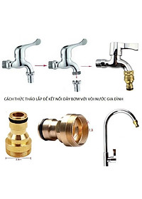 Bộ dây vòi xịt nước rửa xe, tưới cây . tăng áp 3 lần, loại 15m 206587 đầu đồng,cút đồng