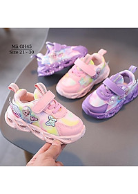 Giày thể thao bé gái có đèn LED phát sáng họa tiết Elsa thiên thần xinh xắn và dễ thương 1 2 3 4 5 tuổi phong cách GH45