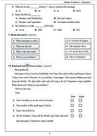 Đề Kiểm Tra Tiếng Anh 4 - Tập 1