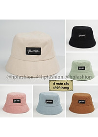 Mũ bucket vành cụp ️ Nón tai bèo thêu PromissYou chất nhung tăm cao cấp form unisex nam nữ N42