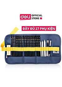 Bộ Dụng Cụ Vẽ Phác Thảo 27 Phụ Kiện Deli - Vẽ Mỹ Thuật - 1 Bộ - 58125