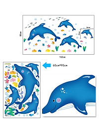 Decal dán tường Cá heo nhảy múa AmyShop DB023