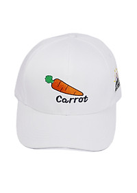 Nón kết cà rốt thời trang, độc đáo thêu nổi hình và chữ Carrot kèm hình cầu vồng bên hông nón, khóa cửa sổ gài - Hạnh Dương