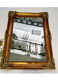 Gương soi Kibath khung màu vàng đồng kT 60x80 cm, KB-134