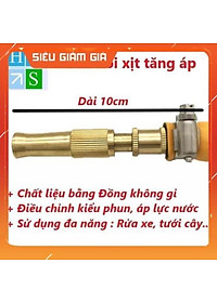 Đầu vòi xịt tăng áp bằng đồng, Vòi rửa xe hơi, rửa sân, tưới cây, làm vườn, Vòi xịt điều chỉnh được áp lực nước 206587