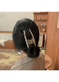 Kẹp Tóc Càng Cua Đính Ngọc Trai Nhân Tạo Phong Cách Hồng Kông Thâp Niên 90s