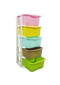 Tủ Đa Sắc 5 Tầng Có Bánh Xe Di Chuyển Tiện Lợi- Tủ Đựng Đồ Dùng Gia Đình - Hàng Chính Hãng MINIIN