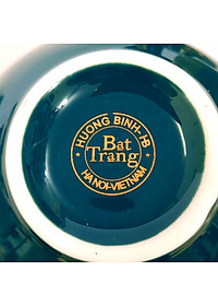 Bộ ấm chén Bát Tràng cao cấp màu xanh Arctic họa tiết hoa sen vẽ vàng 24k