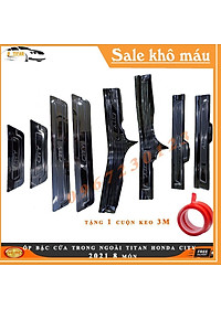 Ốp bậc cửa vân cacbon, vân titan dành cho xe Honda City 2021 tặng kèm 1 cuộn kem 3M siêu dính