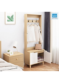 Kệ Gỗ Đa Năng Để Giày Dép, Vật Dụng Trang Trí Kèm Móc Treo Đồ Hiện Đại Thương Hiệu SIB Decor TG09