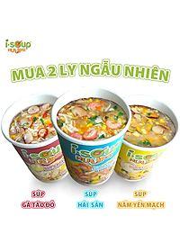 Súp Nấm Yến Mạch Ăn Liền ISOUP HUUPS Hũ 24G - Súp Ăn Liền Sấy Thăng Hoa