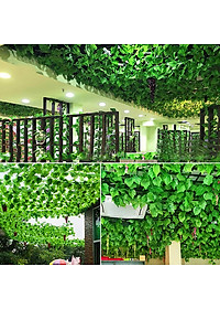 Bó 12 dây lá nho giả vải - Size 210cm - Cây giả, hoa lụa Decor trang trí nhà cửa