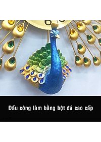 Đồng Hồ Treo Tường Con Chim Công Kim Trôi A25 Nghệ Thuật Cao Cấp Shouse hiện đại 3D kích cỡ lớn đẹp treo phòng khách