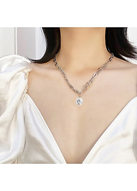 Vòng cổ dây chuyền nam nữ 2 lớp titan thời trang cá tính