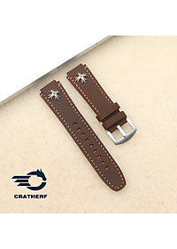 Dây da thay thế đồng hồ Casio AE1200 da bò sáp nâu Ngựa Rivet Handmade