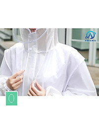 ÁO MƯA ĐƠN Áo Mưa Trong Suốt Dáng Dài Vành Rộng Có Khóa Kéo