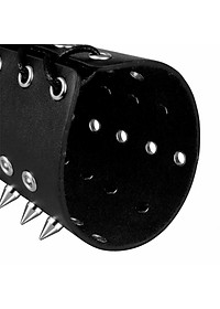 Punk Wide Black PU Leather Rivet Arm Bracers Arm Gauntlets Arm Guard Wristbands Cuff