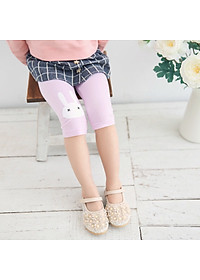 (Hàng đẹp video) Quần legging lửng quần thun lửng cotton quần ngố bé gái 2-8 tuổi chú thỏ chất siêu nhẹ mát