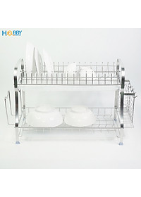 Kệ chén đa năng 2 tầng inox 304 mẫu lớn Hobby Home Decor KC2M