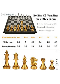 Bộ Cờ Vua Nam Châm Cao Cấp Chính Hãng- Kích Thích Phát Triển Trí Não, Thể Thao Trí Tuệ,  3 Kích thước - MINIIN