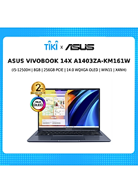 Laptop ASUS VivoBook 14X A1403ZA-KM161W (I5-12500H | 8GB | 256GB PCIE | 14.0 WQXGA OLED | WIN11 | XANH) – Hàng Chính Hãng