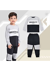 Bộ dài tay bé trai BIGFOX - MISS MEOW size đại, bộ thu đông cho bé phong cách Âu Mỹ phối 3 màu Brooklyn 11 - 38kg