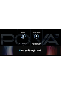 Điện thoại Gaming Tecno POVA 3 (6+5GB)/128GB-Helio G88|7000 mAh|Sạc nhanh 33W-Hàng Chính hãng