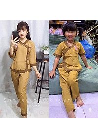 Đồ Lam Đi Chùa # Tim Phối # Đồ Bộ Nữ Mẹ Và Bé # Quần Áo Bé Gái