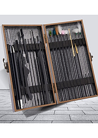 Bộ lấy Ráy Tai,Dụng Cụ Lấy Ráy Tai Massa Tai 20 Món Hộp Gỗ Mun,Tích Hợp Lấy Ráy Tai Có Đèn Cao Cấp