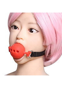 Open Breathable Leather Paly Buckle Belt Silicon Mouth Gag for Women