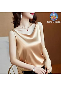 Áo Hai Dây Cổ Tim Mặc Trong Vest blazer kiểu nữ freesize (40-65kg) Vải Lụa Satin Mịn ,Thoáng Mát New  Design AO0003