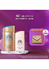 Bộ đôi Kem chống nắng dưỡng da dạng sữa bảo vệ hoàn hảo Anessa Perfect UV Sunscreen Skincare Milk SPF 50+ PA++++ 60ml + Kem nền trang điểm BB chống…
