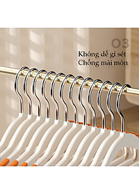 Combo 5 Móc Treo Quần Áo Chống Trượt, Biến Dạng Quần Áo, Móc Áo Nhựa Cao Cấp Chịu Tải Lớn Xoay 360 - Chính Hãng