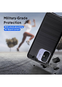 Ốp lưng chống sốc vân kim loại cho Xiaomi Redmi 12C / Poco C55 / Redmi 11A hiệu Likgus (chuẩn quân đội, chống va đập, chống vân tay) - Hàng nhập khẩu