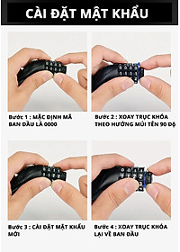 Khóa Dây Xe Đạp Bảo Hành 12 Tháng Khóa Cổng Chống Trộm Xe Máy Chống Cắt  Mật Mã 4 Số Lõi Thép Cao Cấp Cleacco Boro Sport