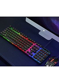 Bàn phím máy tính gaming giả cơ PANTSAN PK100 có dây nút tròn Led 7 màu cực đẹp - NTH - Hàng Nhập Khẩu