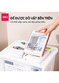 Hộp Nhựa Đựng Đồ Nắp Trong Đa Năng Thùng Đựng Đồ Chơi Quần Áo Sách Vở Vật Dụng Gia Đình Deli - Xếp Chồng Tiện Lợi