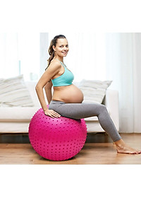 Bóng Tập Yoga 65cm Cao Cấp Bóng Gai Tặng Bơm bóng và Bộ Kim bóng dự phòng Loại dày 2mm