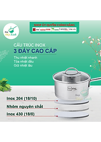 Combo bộ nồi inox quánh xửng chảo chống dính cao cấp FIVESTAR 7 món nắp kính 3 đáy dùng được bếp từ , hồng ngoại , gas