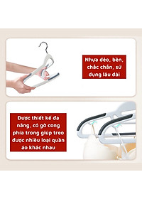 Combo 10 Móc Treo Quần Áo Chống Trượt Biến Dạng Quần Áo, Móc Áo Nhựa Cao Cấp Chịu Tải Lớn - HÀNG CHÍNH HÃNG MINIIN