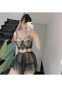 Q30 Đồ ngủ cosplay xuyên thấu  - Váy ngủ sexy gợi cảm - Đầm ngủ hai dây sexy