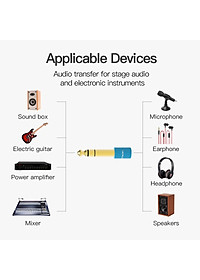 Đầu chuyển Audio 6.5mm (M) sang 3.5mm (F) Vention VAB-S01-L - Hàng chính hãng